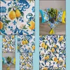 Table Runner Cloths Home Textiles & Garden Baroque Style Lemon Pattern Digital Printed Fabric Turkish Christmas Decorations Polyester Microf