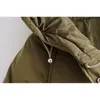 Causal Women Zipper Wadded Jacket Fashion Ladies Hooded Thick Outercoat Streetwear Female Chic Army Green Short Coat 210427