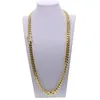 Pendant Necklaces Fashion Hip Hop Men Necklace Chain Gold Filled Curb Cuban Long Link Choker Male Female Collier Jewelry 61cm 71cm276T