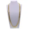 Collane con ciondolo Moda Hip Hop Uomo Collana Catena Gold Filled Curb Cubano Collegamento lungo Girocollo Maschio Femmina Collier Gioielli 61cm 71cm198U