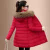韓国のファッション女性スリムパーカー暖かい厚い濃厚濃厚濃厚濃厚濃厚濃縮レディースウィンターコートレディジャケットプラスサイズD254 210512