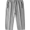 cropped trousers men's loose large size sweatpants knitted cotton pants straight 210716