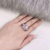 OEVAS 100% 925 Sterling Silver Yellow Pink 13*16mm Ice Flower Cut High Carbon Diamond Rings For women Sparkling Fine Jewelry 211217