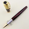 Jinhao 9009 Dark Red and Golden Luksusowy Diament Extra Fine Nib Fontanna Pen 0.38mm Długopisy atramentowe do pisania R20