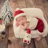 geboren pografische rekwisieten baby romper jumpsuit vest kerstmuts po shoot studio accessoires 211018