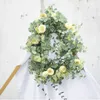 Konstgjorda eukalyptusblommor pil lämnar Garland Vine Wedding Decorative Flower Greyery Home Decor Outdoor Party Table Wall GR7311090