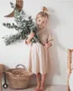 Toddler Girl Winter Knit Dress Beautiful Vintage Style Child Full Sleeve Kniting Party Wear Spring Clothes 210619