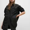 ZA Kadın Gömlek Ceketler Yeniliketin Parkas Mont Kadın Uzun Kollu Cep Gevşek Haki Giyim Streetwear Moda TRF Ceket