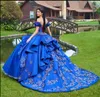 Luxury Glitter Plus Size Ball Gown Quinceanera Dresses Off Shouder Strapless Custom Made Appliqued Lace Beaded Princess Formal Pageant Gowns EE