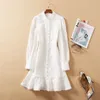 2021 Fashion Trend Spring Summer Style Dress O-Neck Print Embroidery Milan Runway Long Sleeve Dress Same Style Dress Long Skirt