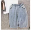 Moda ragazzi casual denim pantaloni al polpaccio bambina patchwork jeans tutto-fiammifero 210508