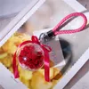 Decorative Flowers & Wreaths Creative Eternal Flower Rose Keychain 1PC Car Hang Leather Ring Dried Gift D25#30