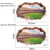 壊れた壁 3D サッカーフィールドの壁のステッカー子供のためのベビールームの寝室の家の装飾壁画ポスターサッカーステッカーアートデカール Y0805