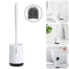 Silicone Toilet Brush Holder Sets Wc Wall Hanging Household Floor Standing Bathroom Cleaning Accessories Soft Bristles TPR Head Ba255P