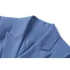 Blue rose élégant bureau bureau femme travail porter deux pièces ensemble féminin double bouton vestes blazer tops + shorts de costume ensembles de costumes 210513