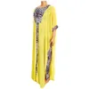 Grande taille printemps automne Maxi robe léopard Patchwork en mousseline de soie robes africaines femmes loisirs Indie Folk sirène robe de mujer 210325