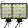 2Pack 48W Square Bright LED Spotlight Work Light Offroad Working Car SUV Truck Drive Dimlampa för Jeep Wrangler Agricultural Tractors