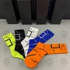 Дизайнеры мужские женские носки пять Sport Sports Winter Mesh Primting Brands Cotton Man Femal Nock с коробкой для подарока