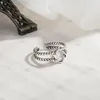 925 argent Sterling creux hexagramme Thai bague en argent Double ficelle réglable anneaux ouverts pour fille bijoux cadeau S-R292