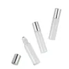 100pcs 10ml Empty Glass Essential Oil Roll On Bottle Metal Roller Ball for Perfume