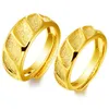 Anillos de racimo Anillo de oro amarillo de 18 quilates para pareja Amante Dedo esmerilado de lujo Día de San Valentín Cumpleaños Joyería fina Regalos