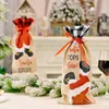 Christmas Champagne Wijnfles Cover Santa Claus Gift Tassen Xmas Nieuwjaar Decoratie Diner Tafel Ornamenten Phjk2108