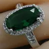 Cluster Rings Fashion Green Semi-precious Stone 925 Sterling Silver Ring For Women Blue Pink Engagement Women's Ringen Free Jewelry Box