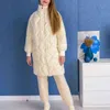 Aşağı pamuk ceket kadın uzun standı yaka kış Kore versiyonu parlak aşırı-the-diz pamuk yastıklı ceket ceket 211130