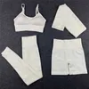 2/4PCS Seamless Leggings+Short Sleeve Crop Top+Sports Bra+Sport Shorts Yoga Set Wear For Women Gym Clothing Suit 210813