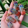 Reiki Healing Chip colorati Pietra naturale Chakra Orgone Collana con ciondolo energetico Pendolo Amuleto Collane di cristallo di orgonite