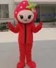 Halloween röd jordgubbs maskot kostym toppkvalitet tecknad frukt anime tema tecken karneval unisex vuxna storlek jul födelsedagsfest utomhus outfit kostym