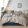 Ensembles de literie 4 pièces/ensemble pur coton Simple lavable chambre couette hiver chaud ensemble de lit