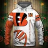 Men's Hoodies & Sweatshirts Cincinnati Long Sleeve Casual Stitch Design Cartoon Tiger Print 3d Sweatshirt For Fall And Winter