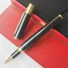 Qualité classique en métal mat baril roller stylo à bille doré argent clip avec numéro de série écriture lisse luxe papeterie cadeau Ref298P