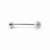 925 sterling silver ring Nipple Tongue fashion CZ Ear Barbell Piercing bar