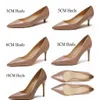 Women Pumps Lady Sheepskin Patent Leather Thin High Heels Autumn Sexy Stiletto Shoes Pointed Toe Shoes Female Plus Big Size B009 Y0611