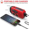 AM/FM NOAA Solar Weather Portable Radio med 2000 mAh Waterproof Solar Hand Crank LED Flashlight Charger UF158