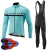 Squadra Morvelo Uomo Ciclismo maniche lunghe in jersey con bretelle set Vendite dirette in fabbrica autunno mtb abbigliamento bici abbigliamento bicicletta Uniforme sportiva Y21052501