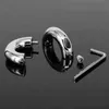 Nxy Cockrings Metal Male Cockring Clamp Chastity Cage Adult Sex Toys Screw Penis Ring Bondage Scrotum Dick Stretcher Cock Delay for Men 0215