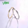 VISTOSO Gouden Ringen Voor Vrouwen Echt 14K Geel Wit Gouden Ring Glanzende Diamant Belofte Verlovingsringen Verjaardag Fijne Sieraden 221610797