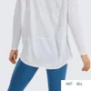 Mangas compridas femininas Pima algodão treino t-shirt esportes barco pescoço