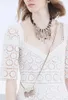 [Дикс] с коротким рукавом Водорастворимое кружево вдавливание Mall Goth Y2K Одежда твердого белых Maxi платья для женщин весна GX188 210428