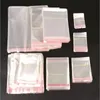 100pcs lot Cellophane Bags Transparent Self Adhesive Sealing Bags Flat OPP Plastic Pouches for Candies Cookies Clothes