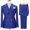 Blazer per abiti da uomo 2021 Smoking da sposa neri su misura da uomo doppiopetto sposo Best Man Blazer da lavoro formale 2 pezzi (giacca + pantaloni)