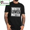 White Lives Matter Black Funny Cool Designs Graphic T Shirt 100% хлопок Camisas Summer Basic Tops 210707