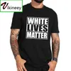 White Lives Matter Black Funny Cool Designs T-shirt graphique 100% coton Camisas Summer Basic Tops 210707