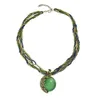SEVENSTONE Women Pendant Lady Retro Vintage Bohemian Style Turquoise Rhinestone Pendants Collar Chain Necklace Fashion Jewelry