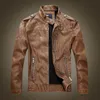 メンズジャケット2022ヨーロッパとアメリカの秋の冬のジャケットスタンドカラー洗浄PUノスタルジック