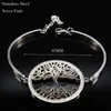 Fashion Tree Of Life Crystal Stainless Steel Bangle Bracelets For Women Silver Color Jewelry Bracelet Jonc B18266