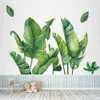 Nordic Green Leaf Plant Wall Sticker Beach Tropical Palm Leaves DIY Stickers för heminredning Vardagsrum Kök 211025